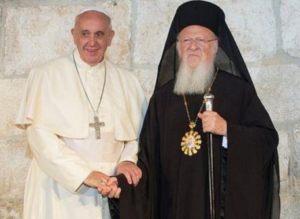 Papst Franziskus und der Ökumenische Patriarch Bartholomäus